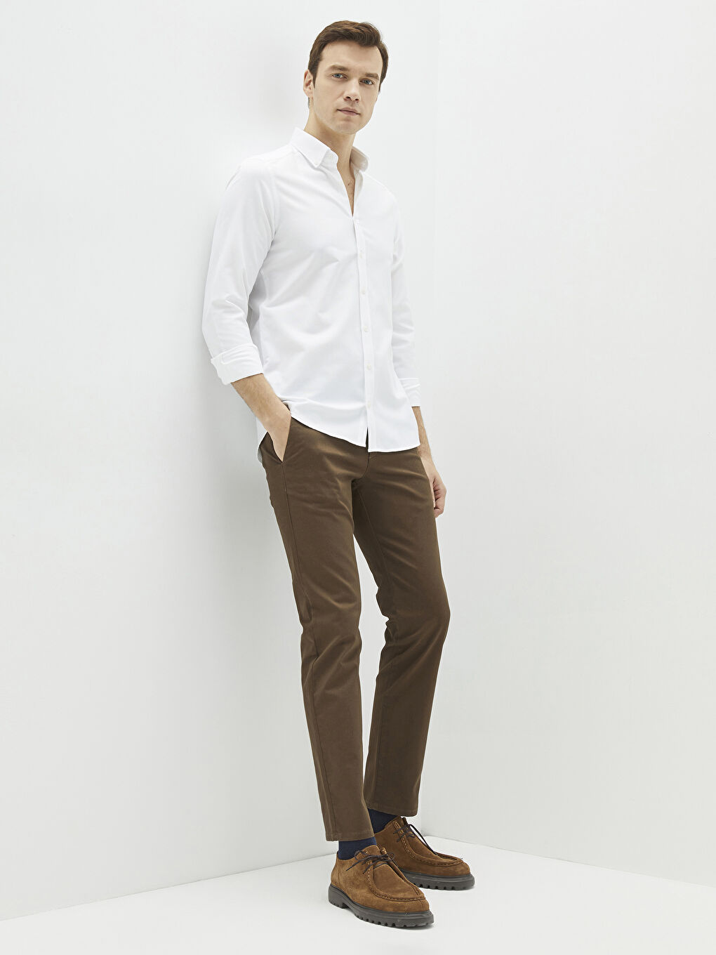 بنطلون تشينو جبردين بقصة رفيعة للرجال-1