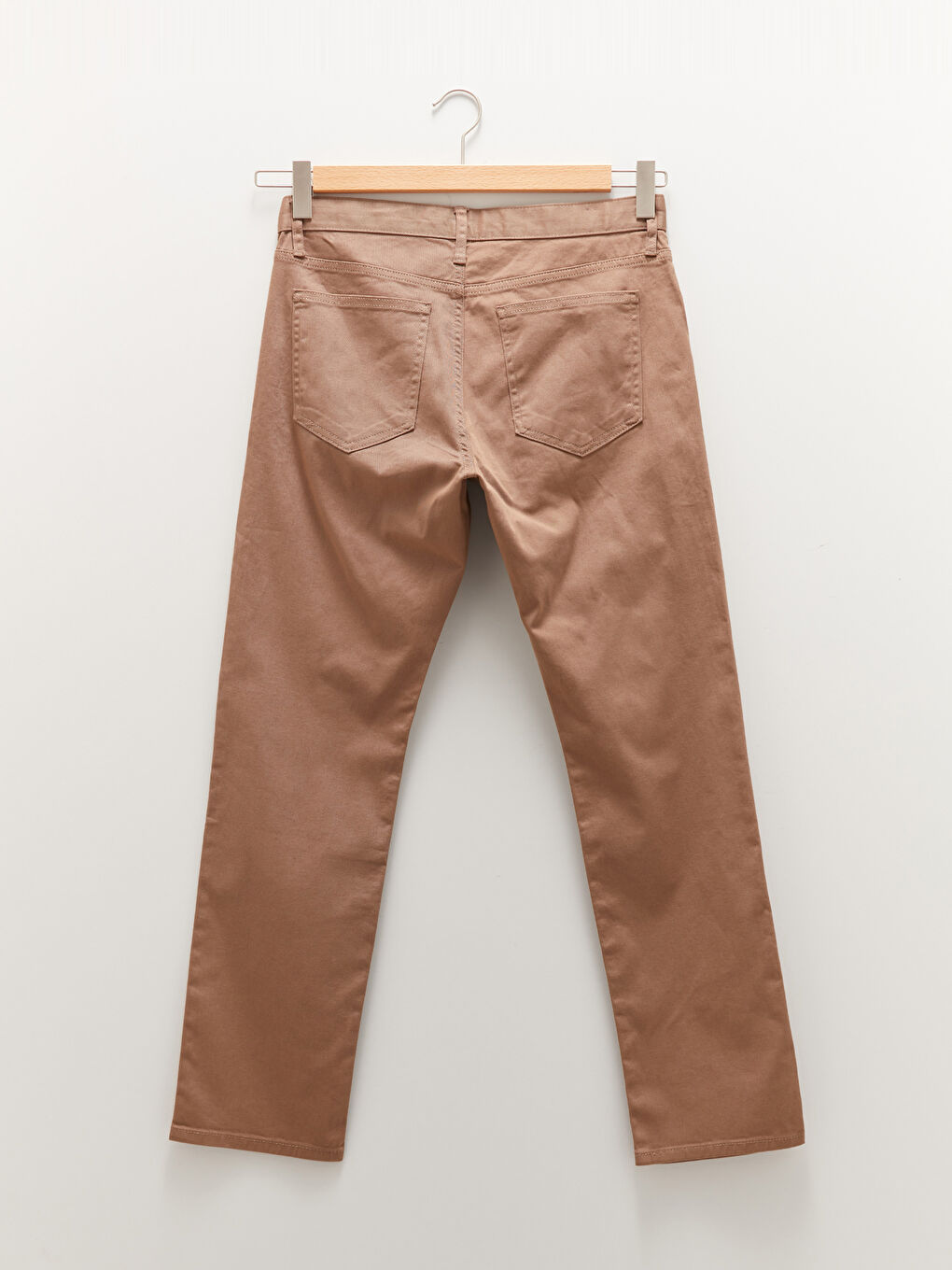 Bej Standart Kalıp Gabardin Erkek Chino Pantolon-5