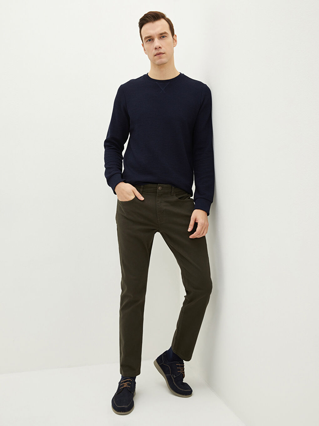 Slim Fit Gabardine Men's Chino Trousers-1