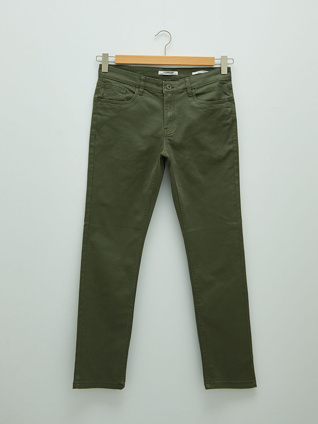 LCWAIKIKI Classic Haki Dar Kalıp Gabardin Erkek Chino Pantolon - 5