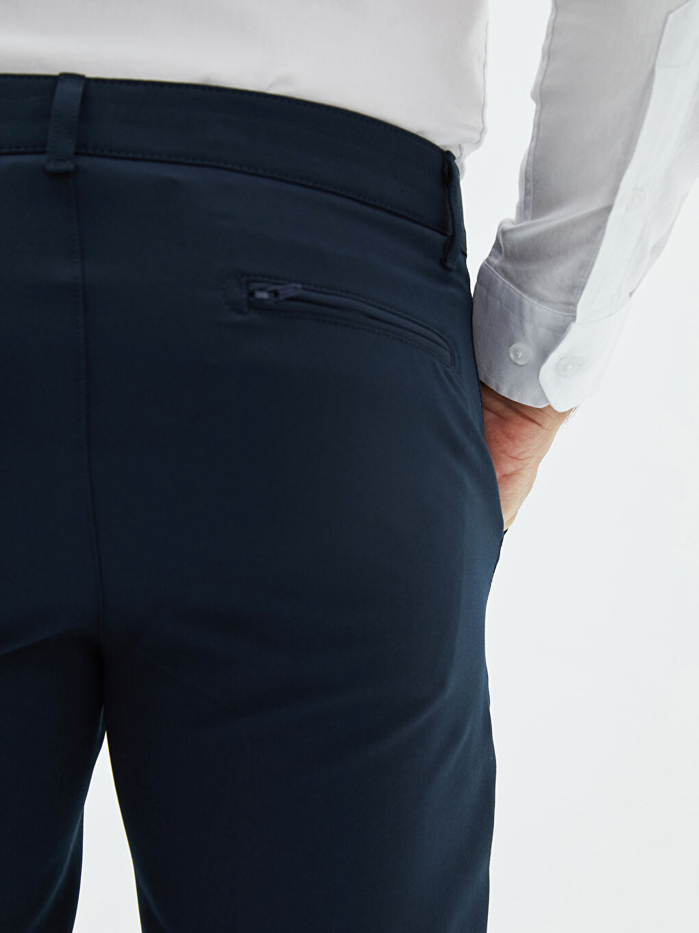 Lacivert Dar Kalıp Erkek Chino Pantolon-2