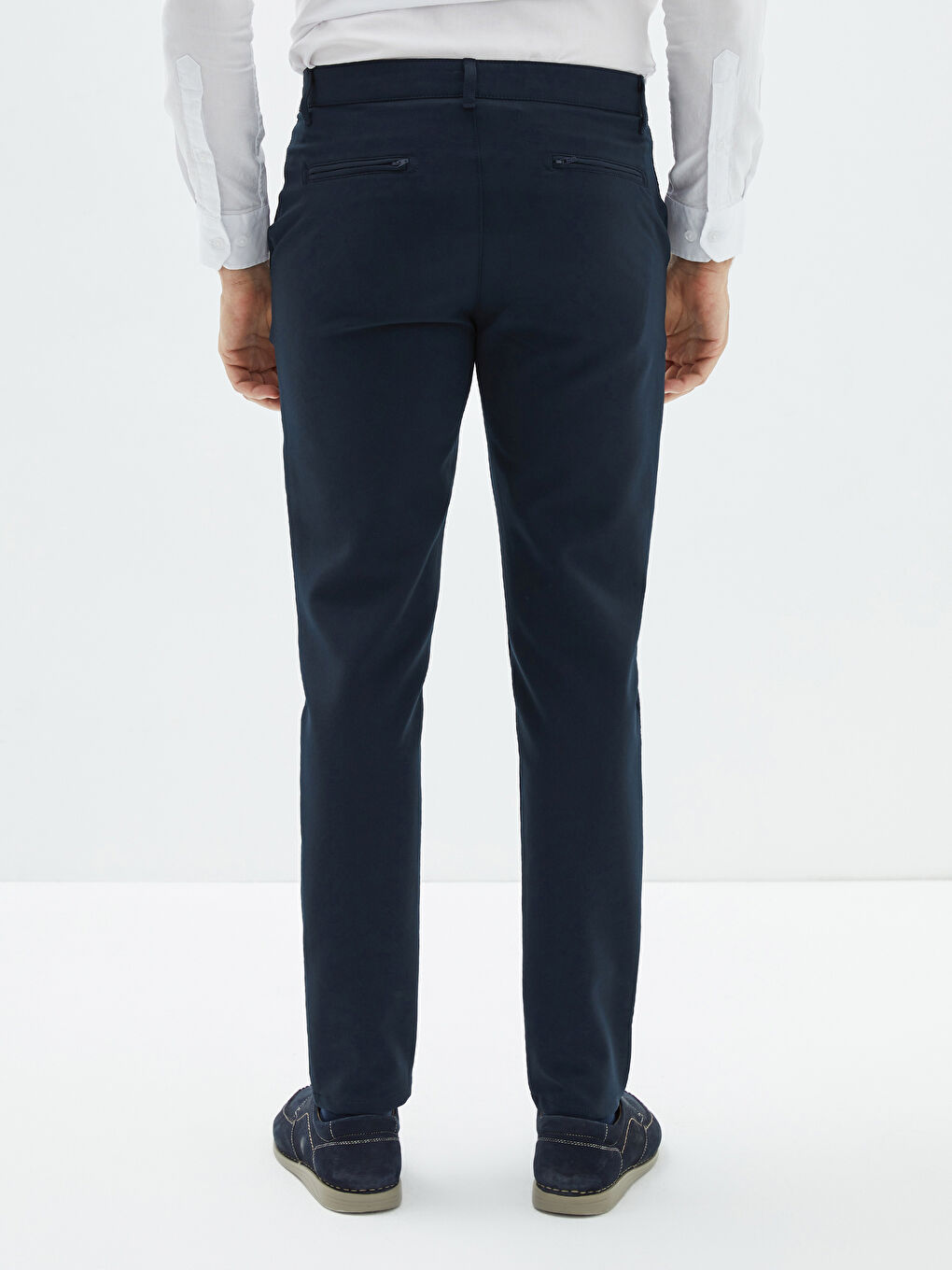 Lacivert Dar Kalıp Erkek Chino Pantolon-4