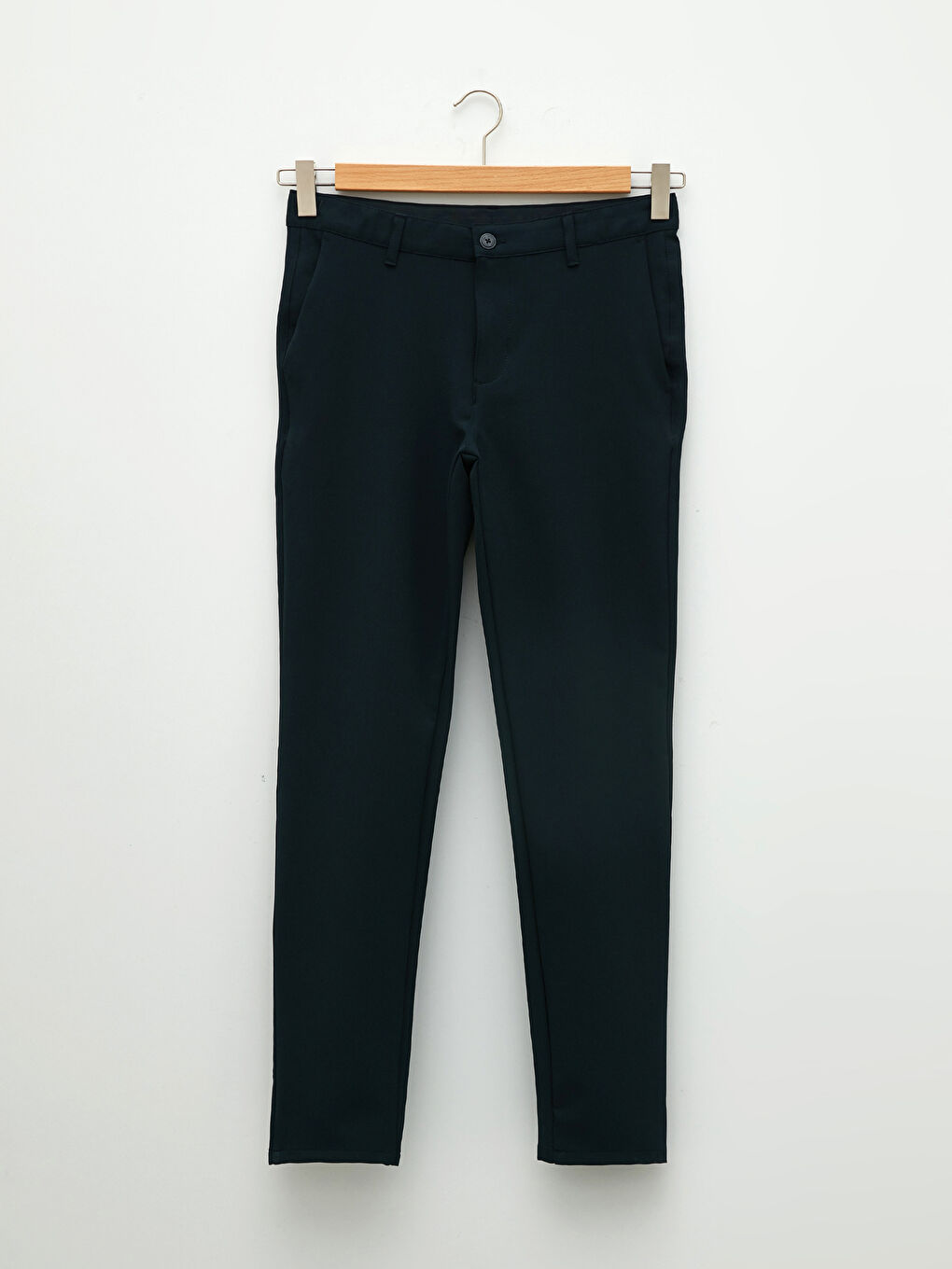 Lacivert Dar Kalıp Erkek Chino Pantolon-5