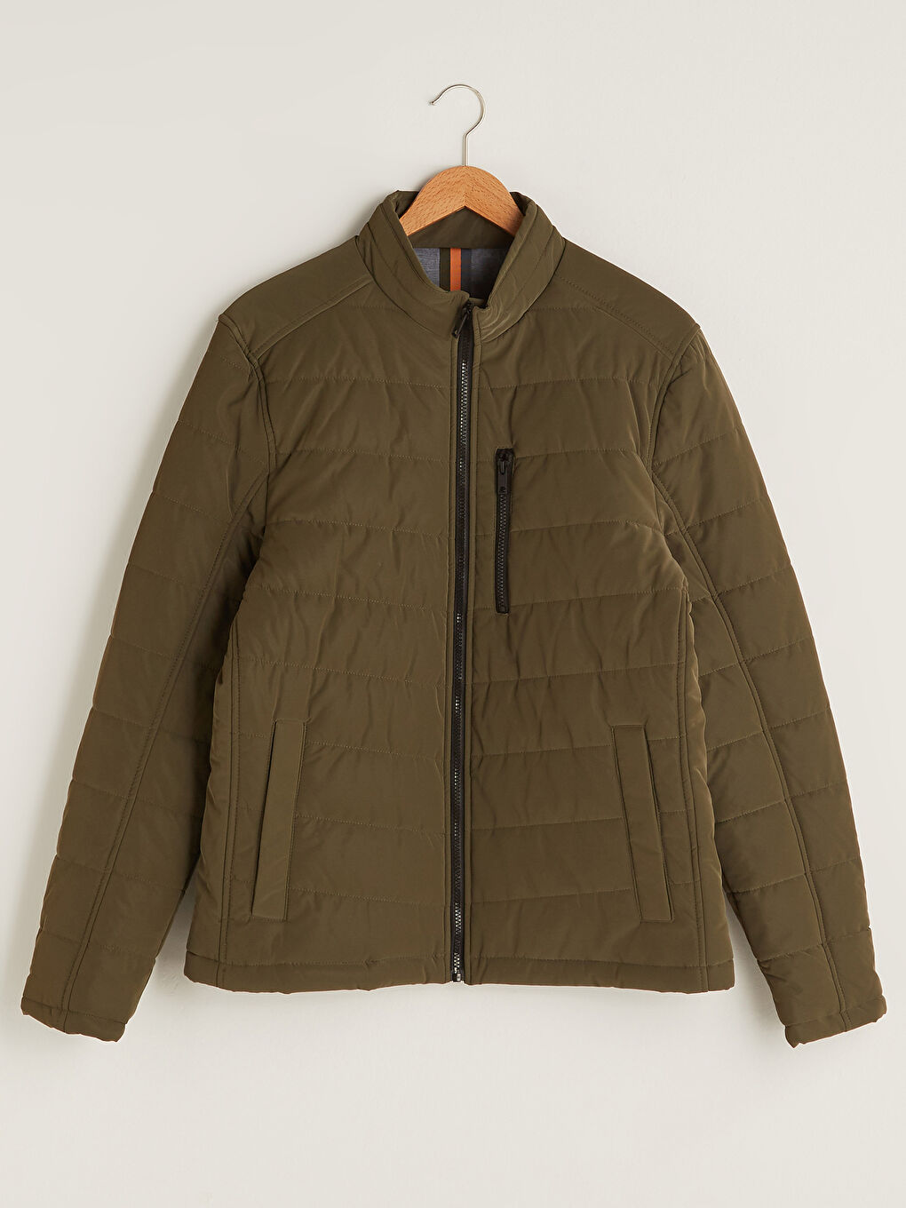 Пальто из искусственной кожи слим фит с воротником-труба для мужчин-6