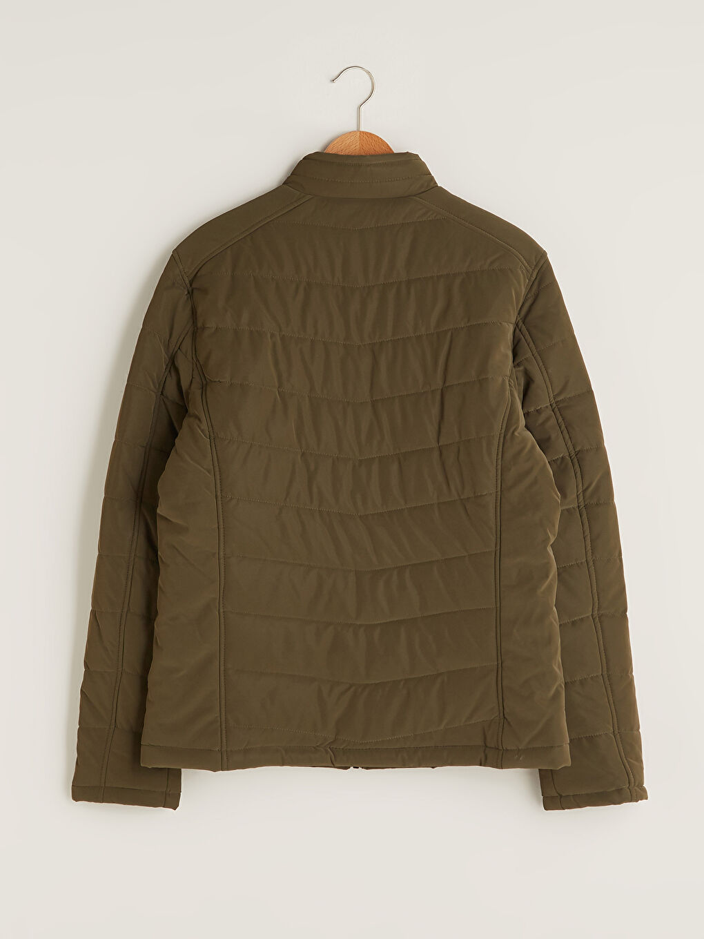 Пальто из искусственной кожи слим фит с воротником-труба для мужчин-7