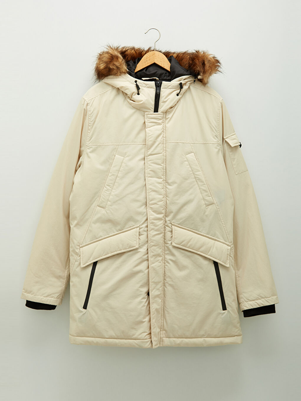 XSIDE Dicker Herren Parka mit Kapuze Standardmuster Fell -W11071Z8-HZZ