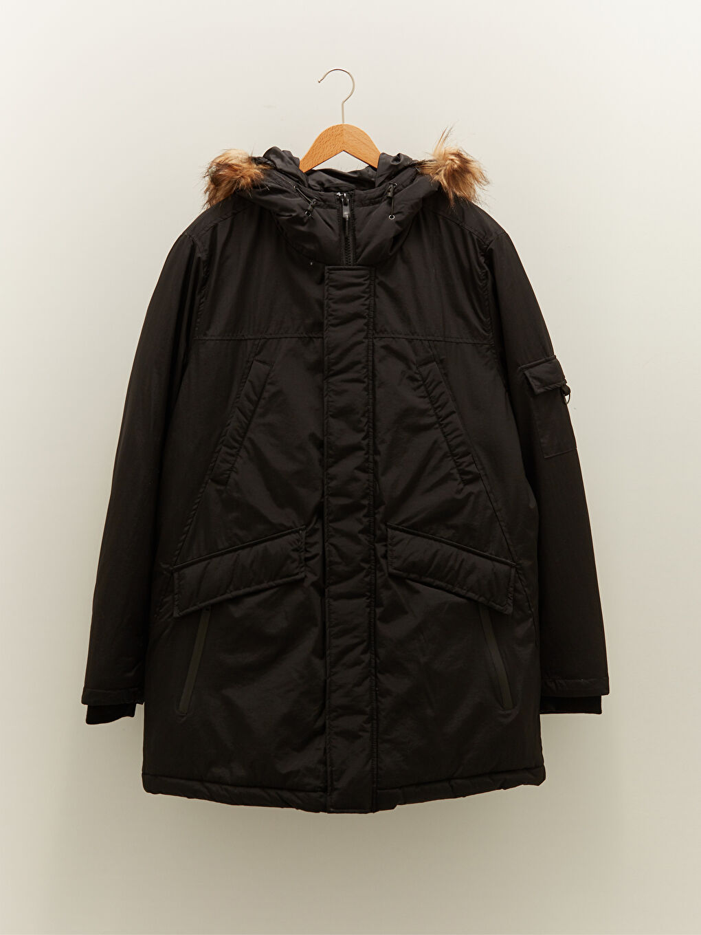 XSIDE Dicker Herren Parka mit Kapuze Standardmuster Fell -W11071Z8-J0F