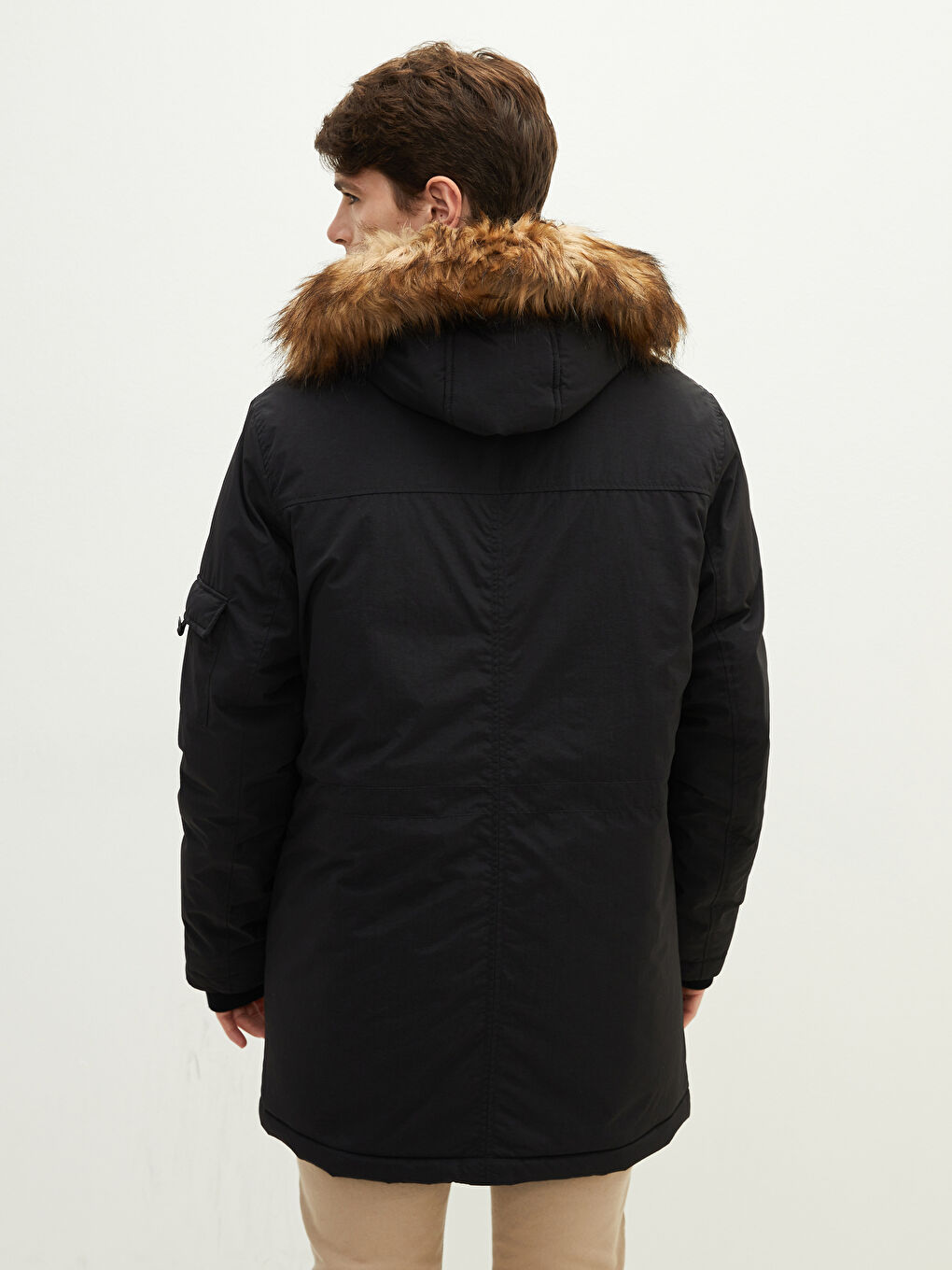 XSIDE Dicker Herren Parka mit Kapuze Standardmuster Fell -W11071Z8-J0F