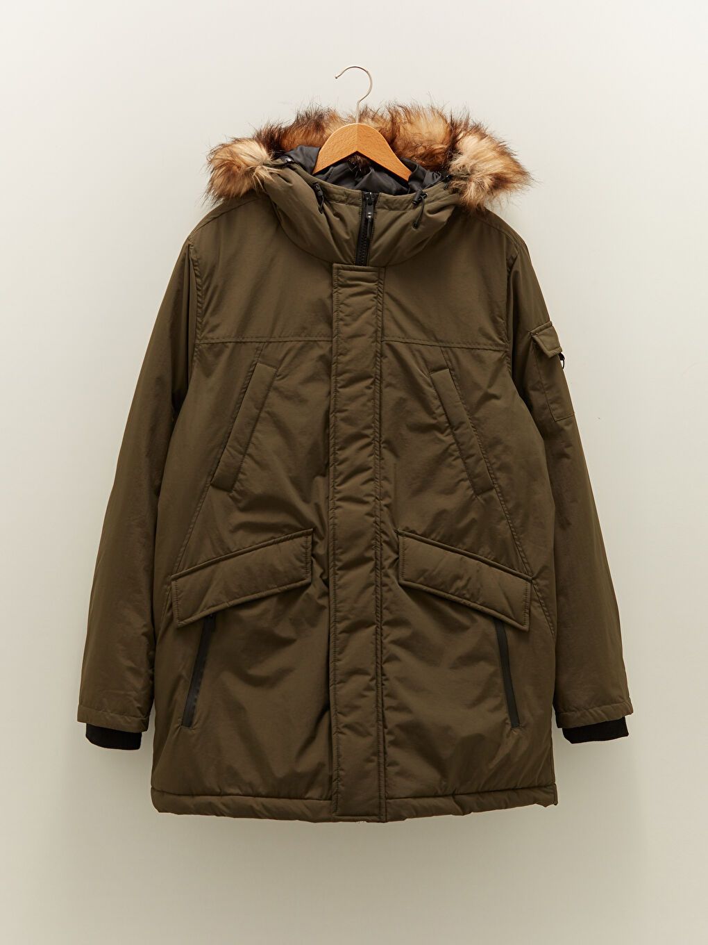 XSIDE Dicker Herren Parka mit Kapuze Standardmuster Fell -W11071Z8-J2L