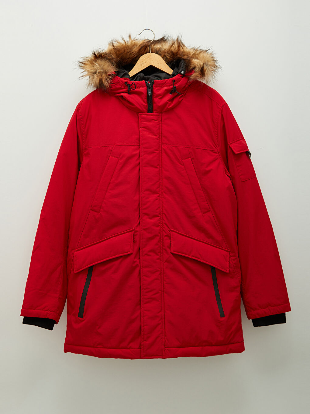 Thick Men's Parka with Hooded Standard Pattern Fur-6