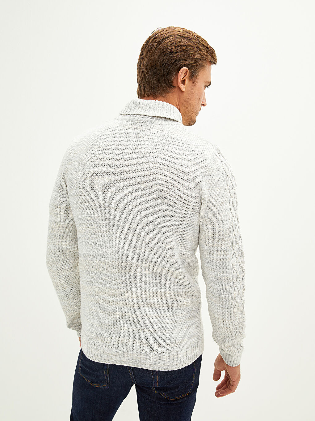 Turtleneck Long Sleeve Men's Knitwear Sweater-5