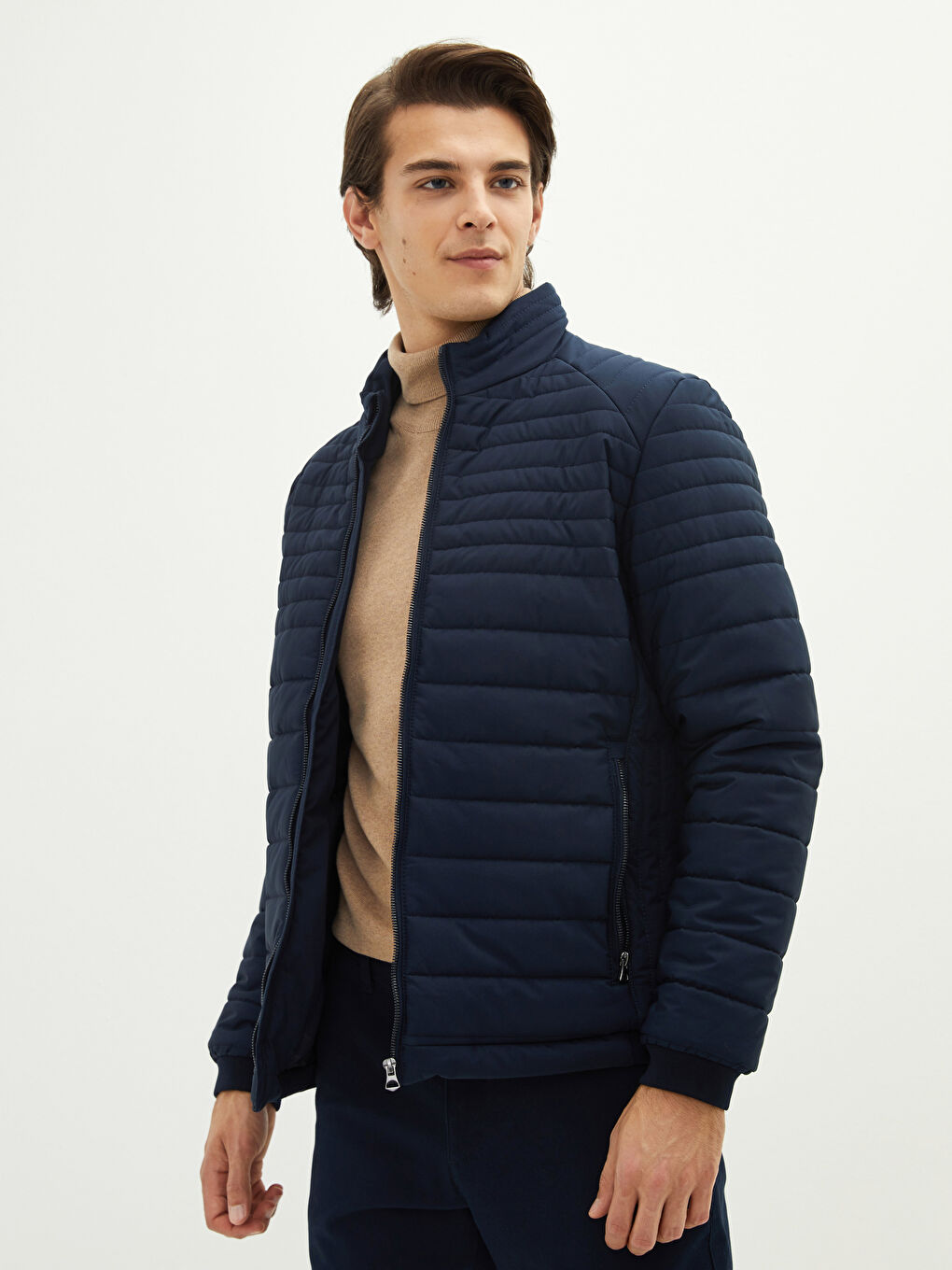 Standard Fit Funnel Neck Men's Puffer Coat-1