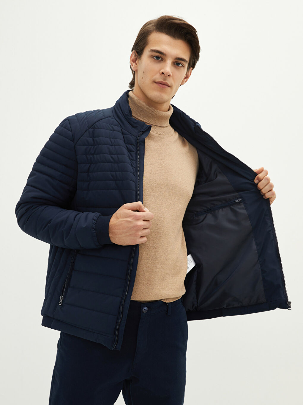 Standard Fit Funnel Neck Men's Puffer Coat-2