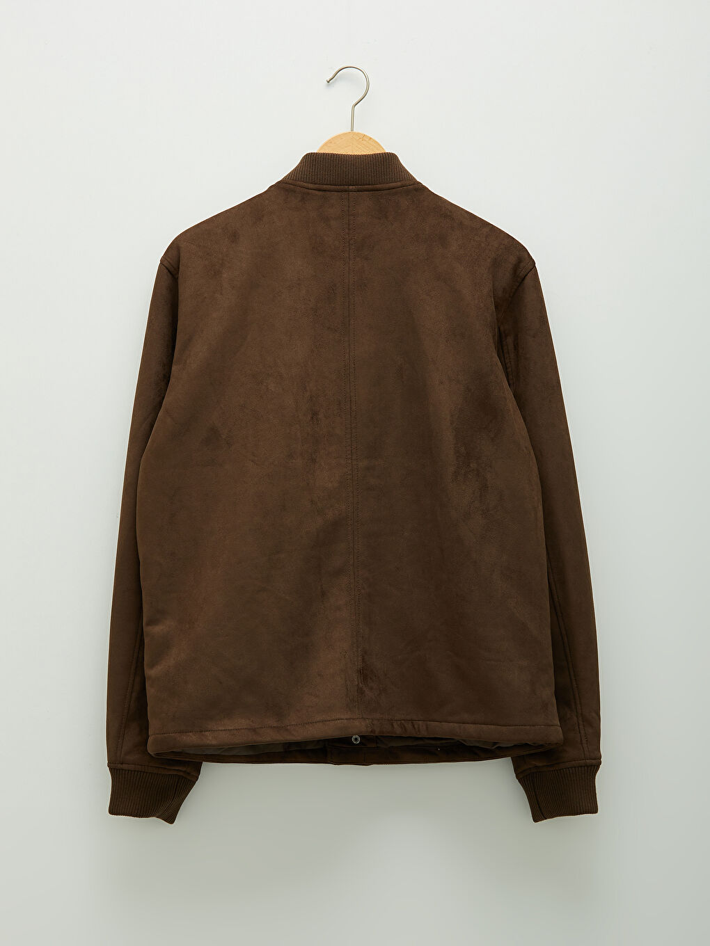 Loose Fit College Collar Bomber Suede Men's Coat-7