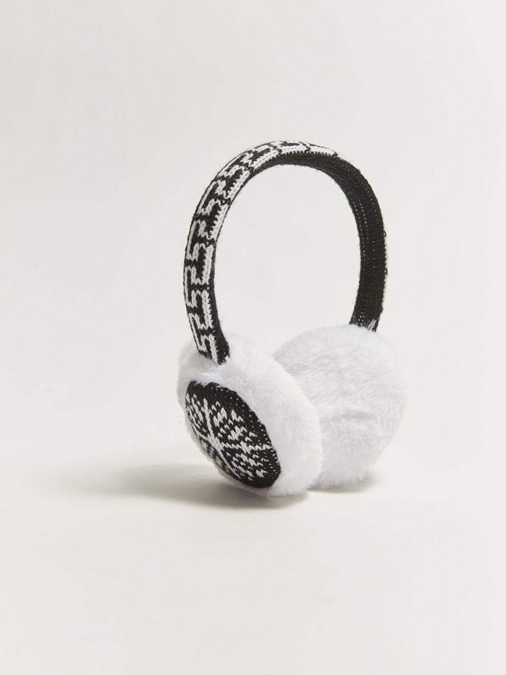 საშობაო თემატიკის პლუშის დეტალებიანი ქალებისთვის განკუთვნილი ტრიკოტაჟის ყურსასმენი-3