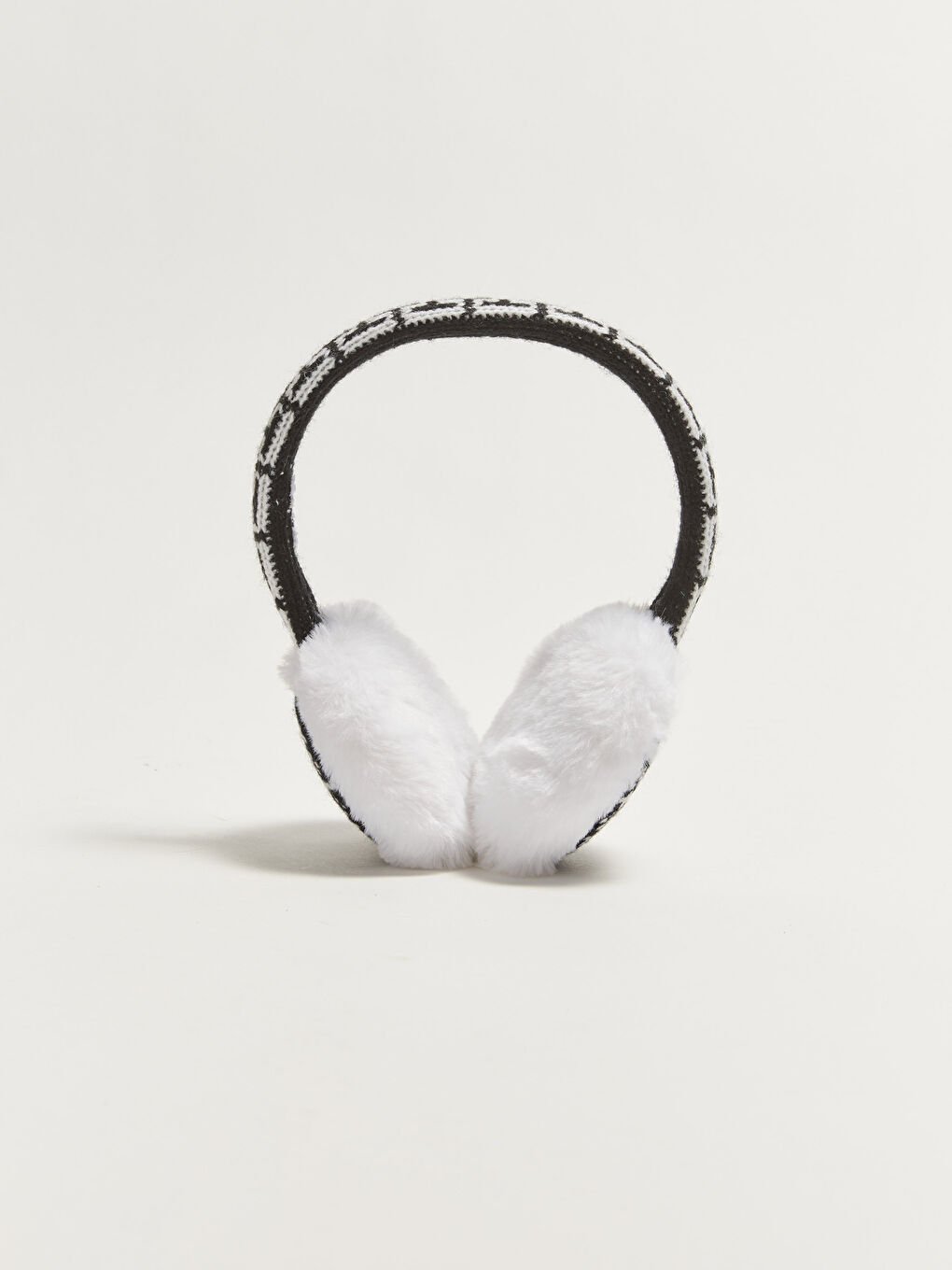 საშობაო თემატიკის პლუშის დეტალებიანი ქალებისთვის განკუთვნილი ტრიკოტაჟის ყურსასმენი-4