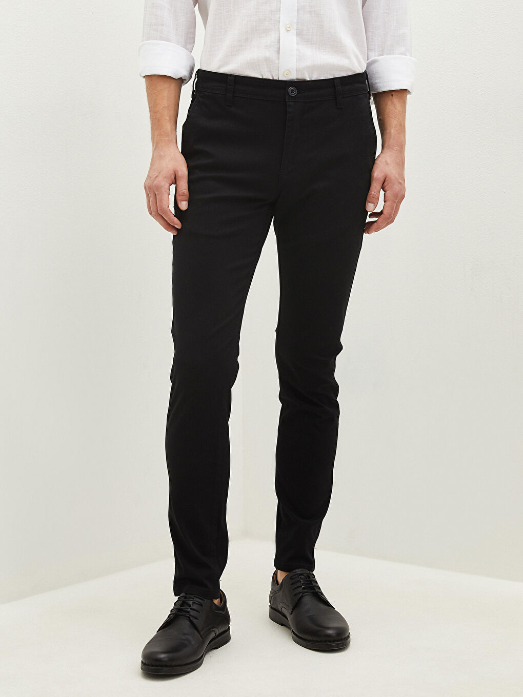 Extra Slim Fit Twill Men's Chino Trousers -W11130Z8-CVL