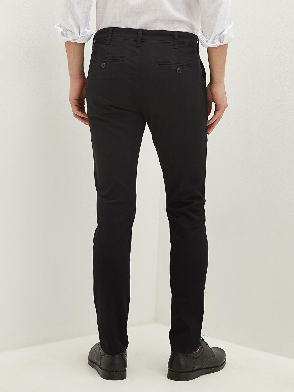 Extra Slim Fit Twill Men's Chino Trousers -W11130Z8-CVL