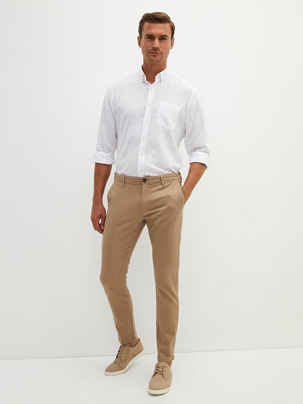 Extra Slim Fit Twill Men's Chino Trousers-1