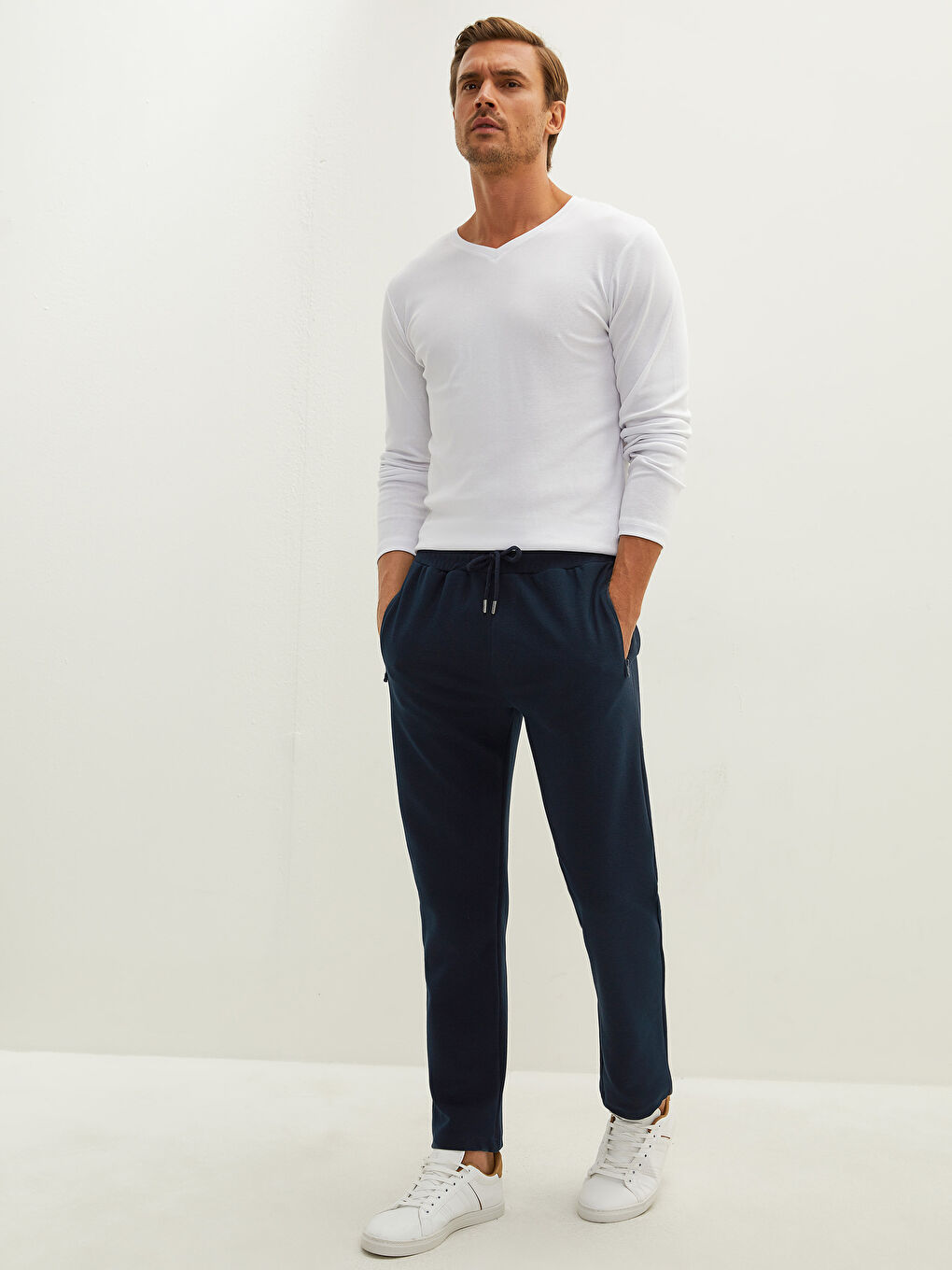 Lacivert Standart Kalıp Erkek Eşofman Altı-2