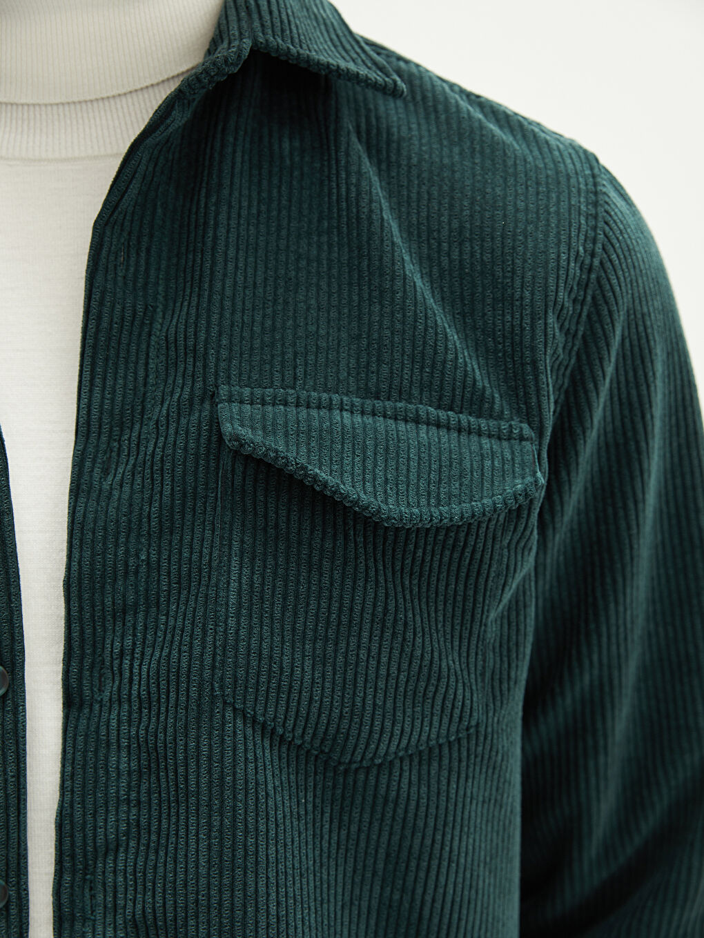 Chemise pour Hommes en Velours à Manches Longues Coupe Régulière-3