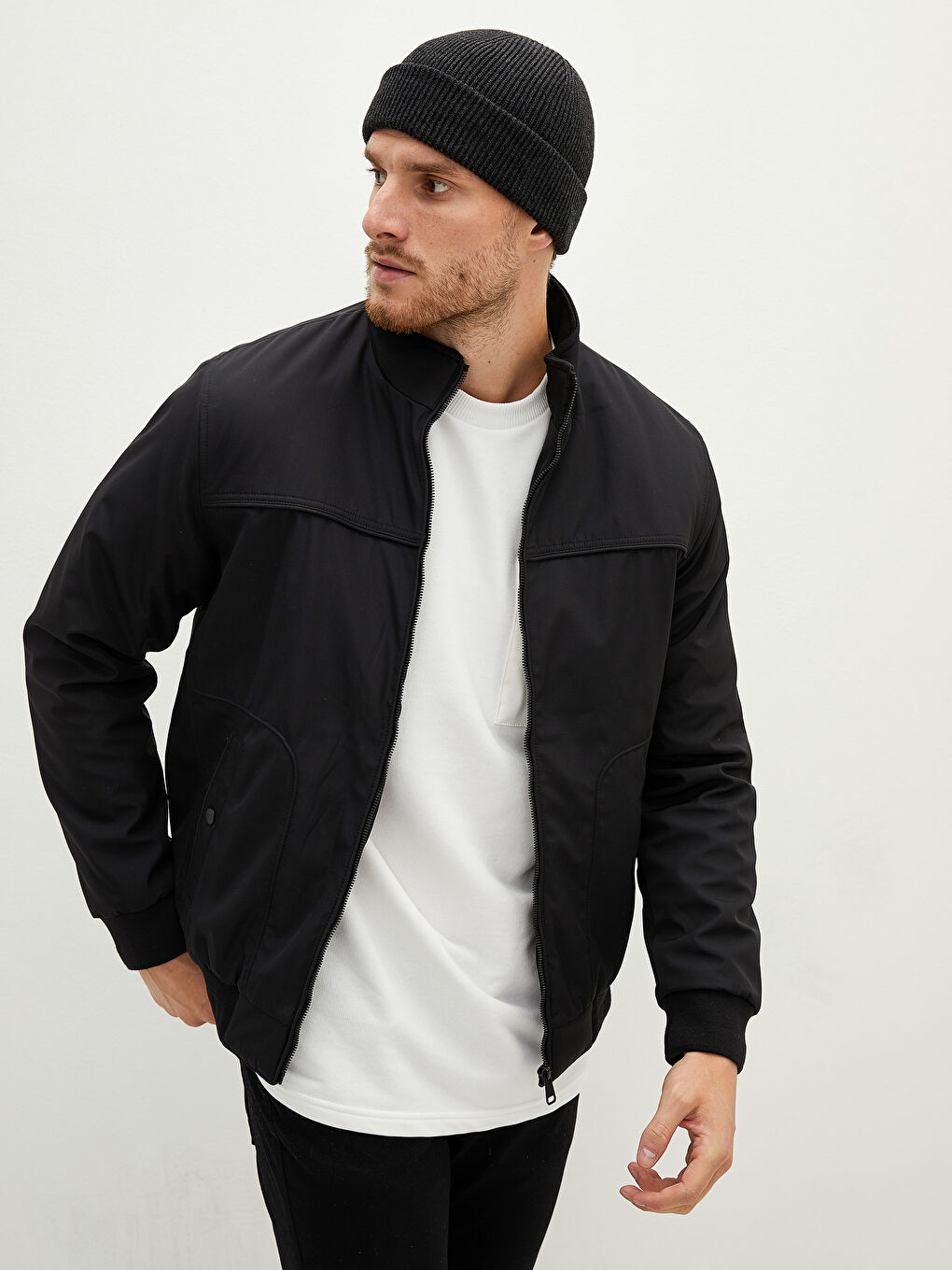LCWAIKIKI Classic Bequeme Passform Bomberjacke für Herren mit Stehkragen -W11204Z8-CVL