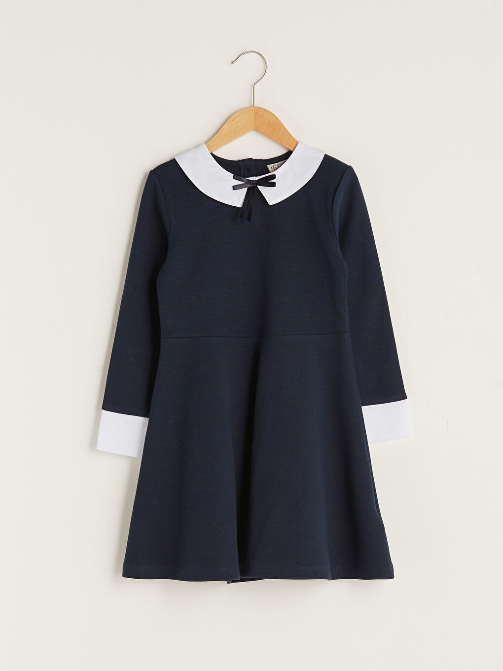 Baby Collar Basic Long Sleeve Girls Dress