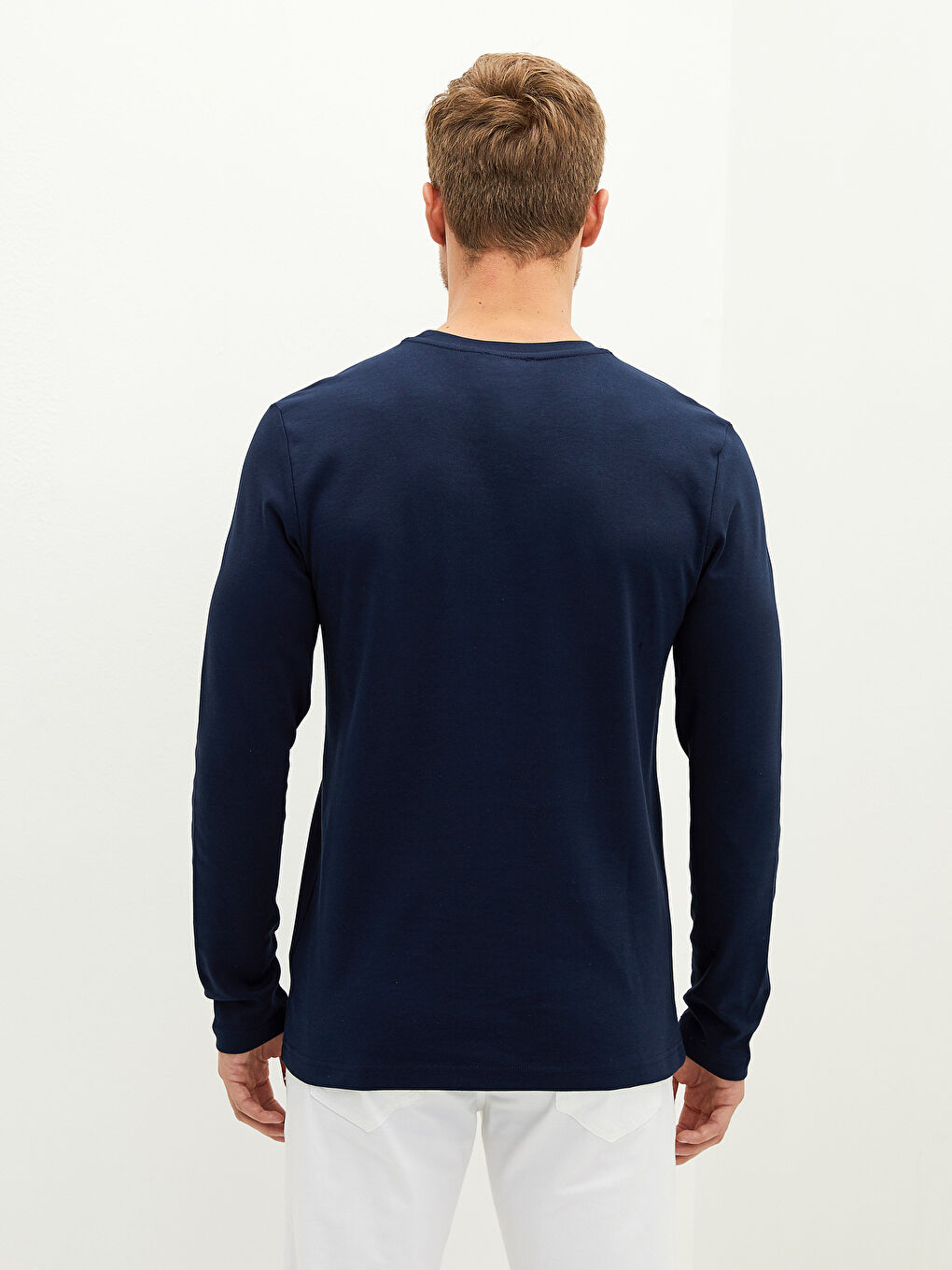 Crew Neck Long Sleeve Printed Men's T-Shirt-4