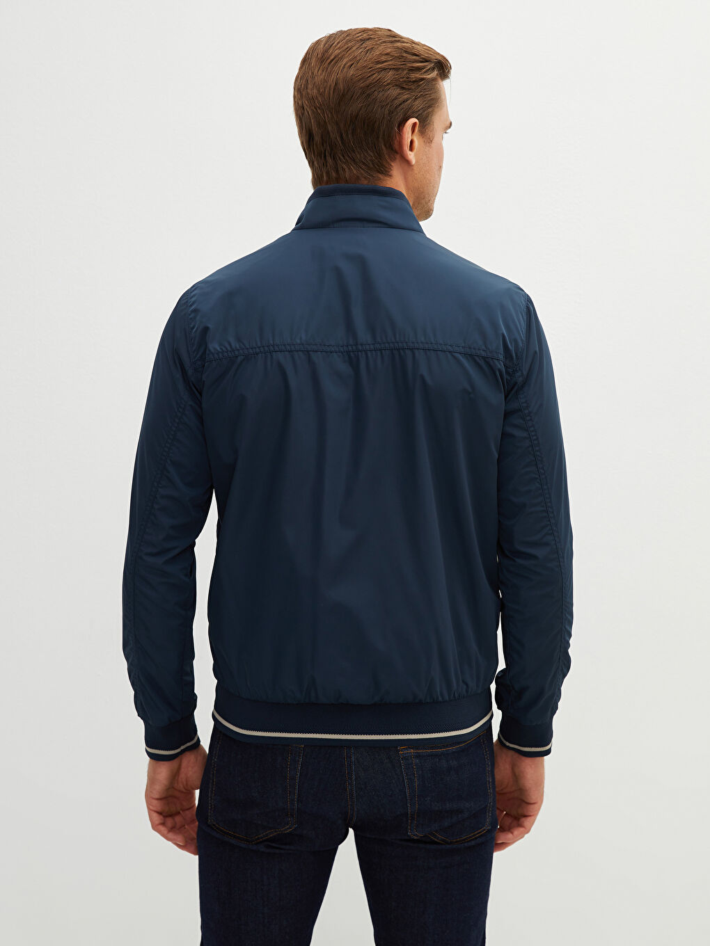 Standard Pattern Stand Up Collar Men's Bomber Jacket-6