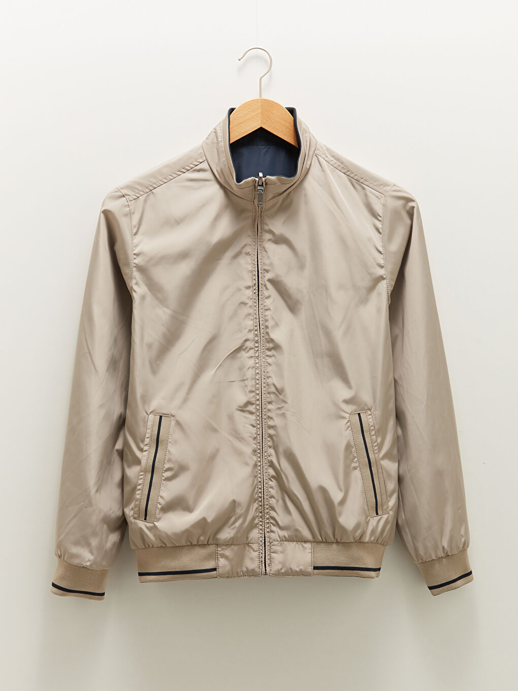 Standard Pattern Stand Up Collar Men's Bomber Jacket-7