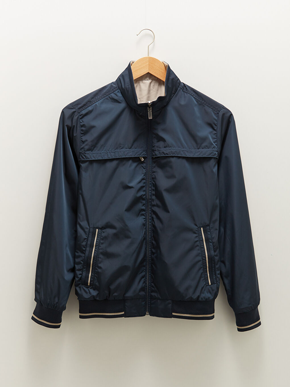 Standard Pattern Stand Up Collar Men's Bomber Jacket-10