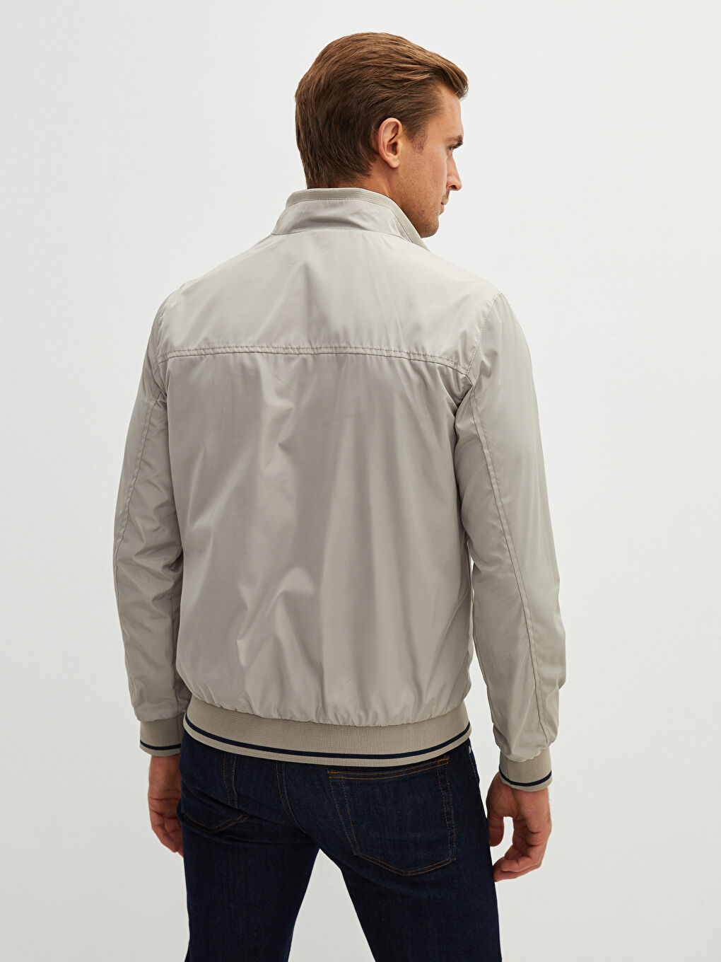 Standard Pattern Stand Up Collar Men's Bomber Jacket-2