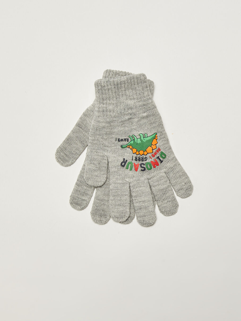 Dinosaur Printed Boy Tricot Gloves-1