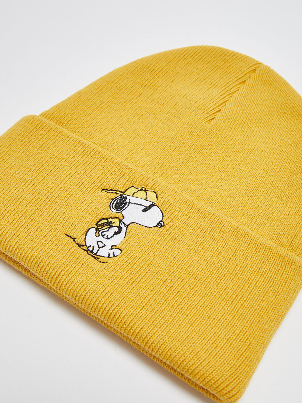 Sarı Snoopy Lisanslı Erkek Triko Bere-3