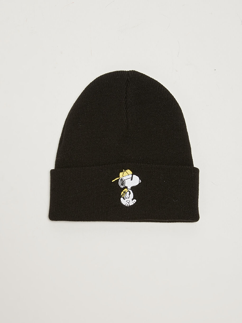 Siyah Snoopy Lisanslı Erkek Triko Bere-1