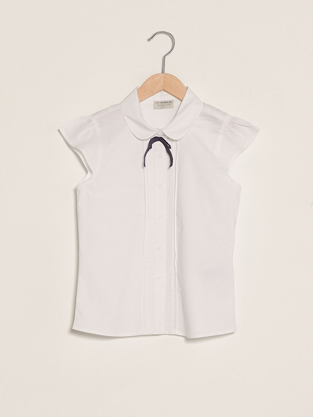 LCW Kids Basic Short Sleeve Poplin Girl Shirt -W11373Z4-R9K