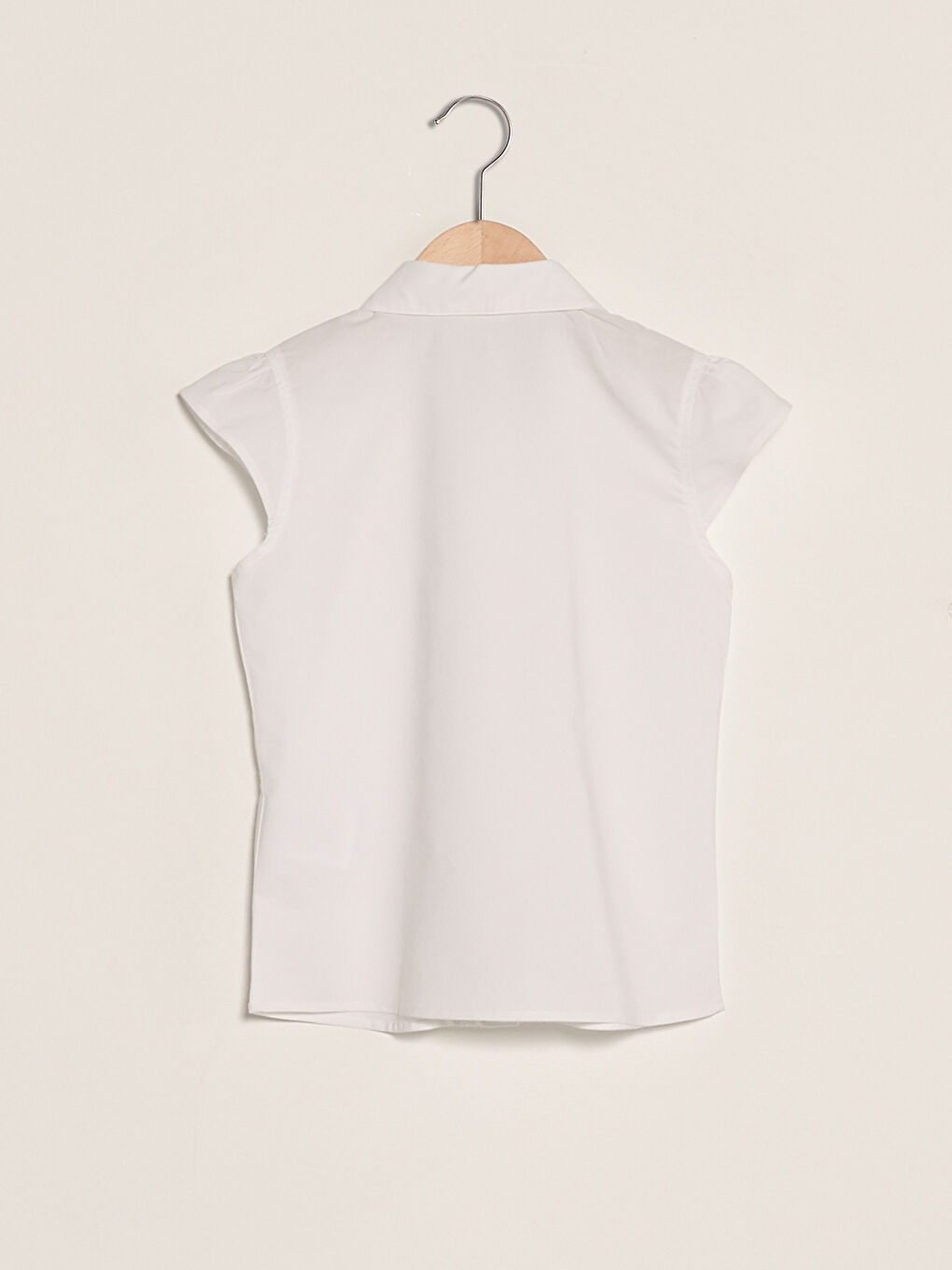 LCW Kids Basic Short Sleeve Poplin Girl Shirt -W11373Z4-R9K