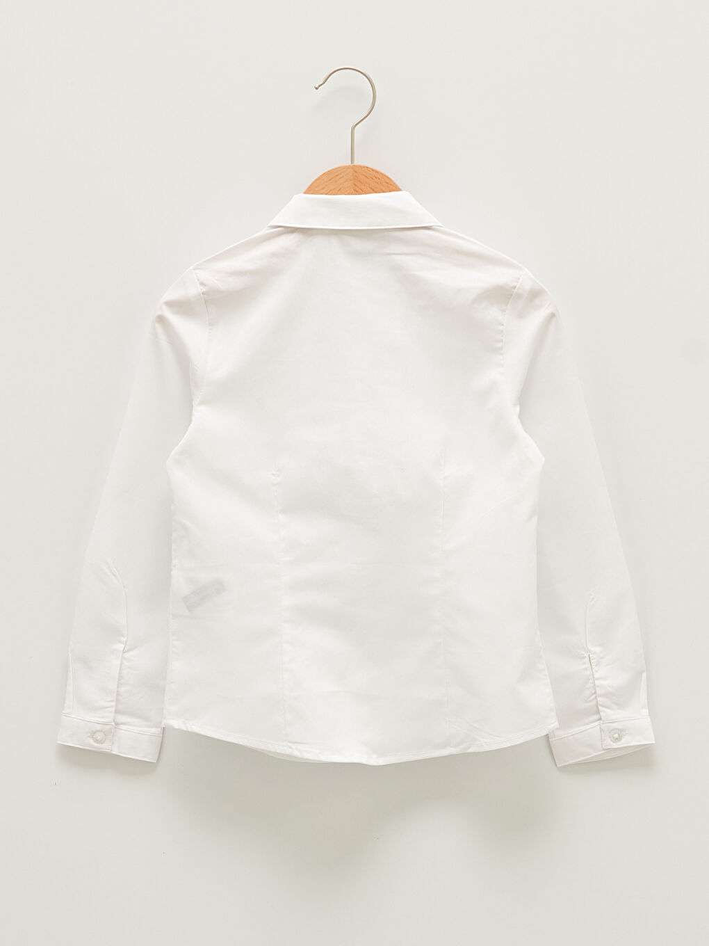 Рубашка для девочек из поплина с длинным рукавом и бантом на воротнике-1