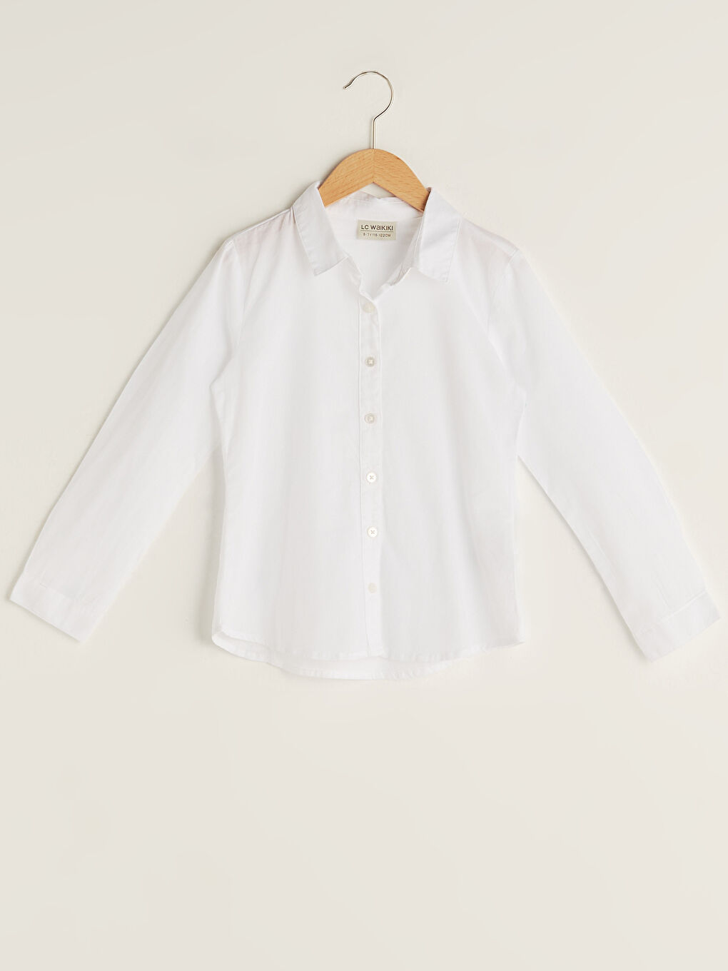 Basic Long Sleeve Poplin Girl Shirt