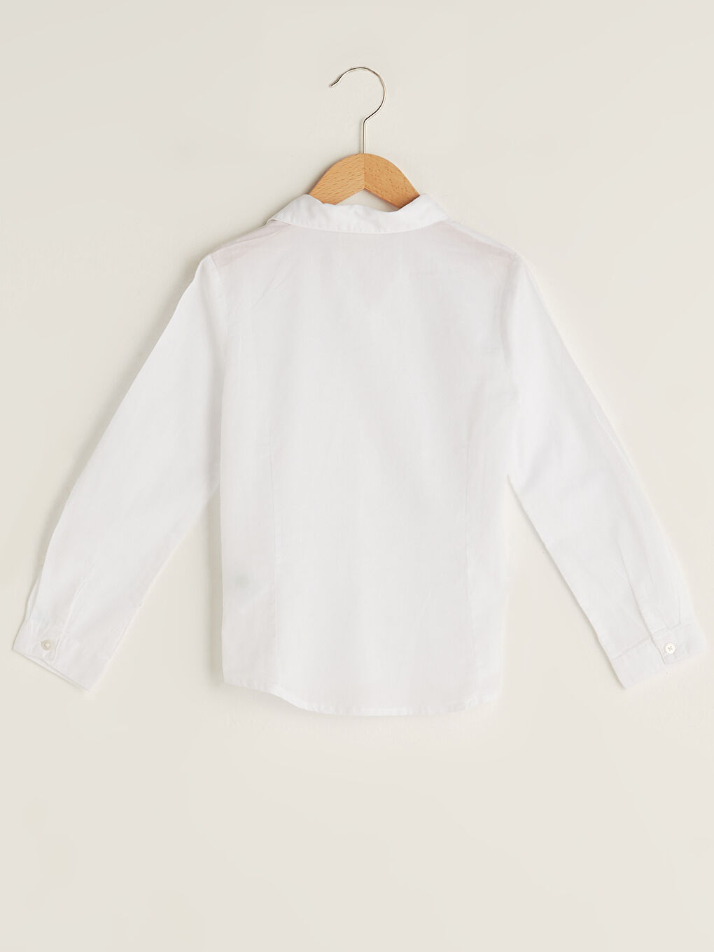Basic Long Sleeve Poplin Girl Shirt-1