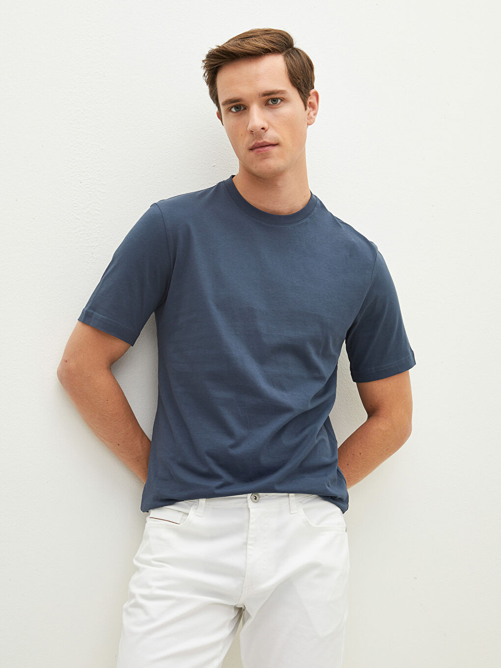 İndigo Bisiklet Yaka Kısa Kollu Basic Erkek Tişört