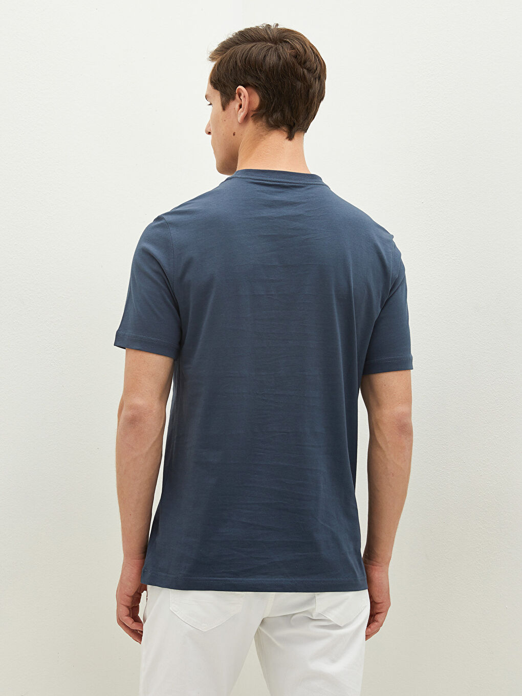 İndigo Bisiklet Yaka Kısa Kollu Basic Erkek Tişört-4