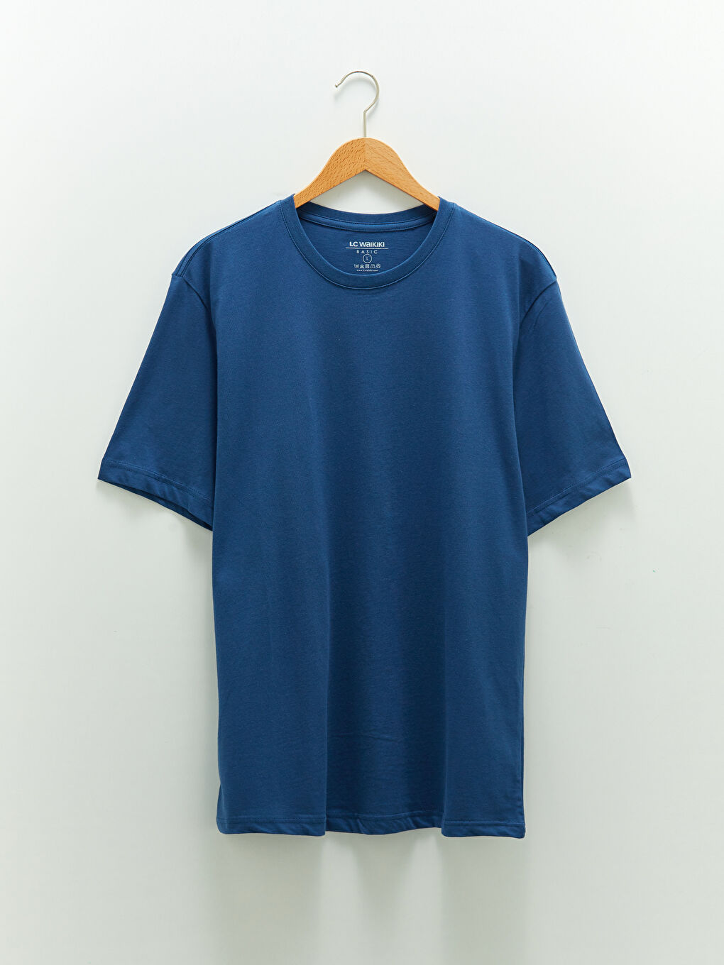 تيشيرت أساسي كم قصير بياقة دائرية للرجال-5