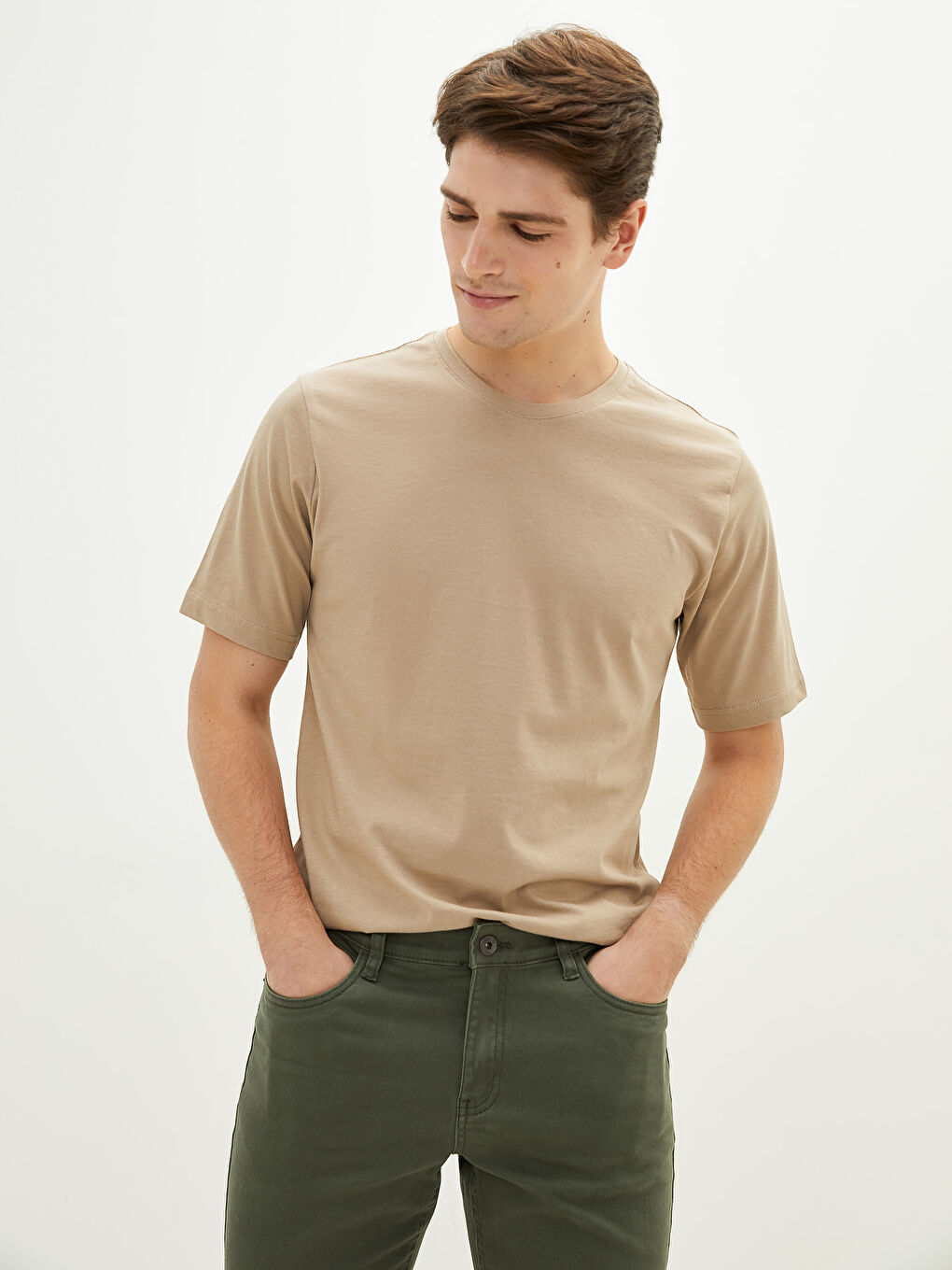 Crew Neck Short Sleeve Basic Men's T-shirt