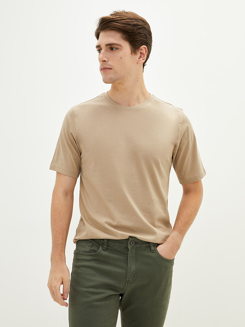 Crew Neck Short Sleeve Basic Men's T-shirt-1