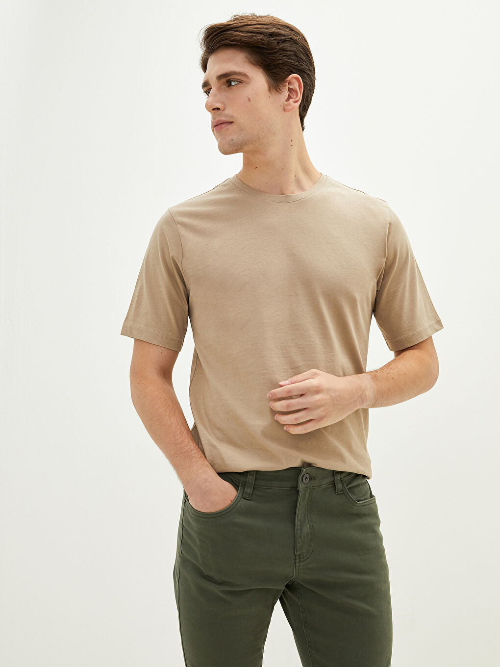 Crew Neck Short Sleeve Basic Men's T-shirt-2