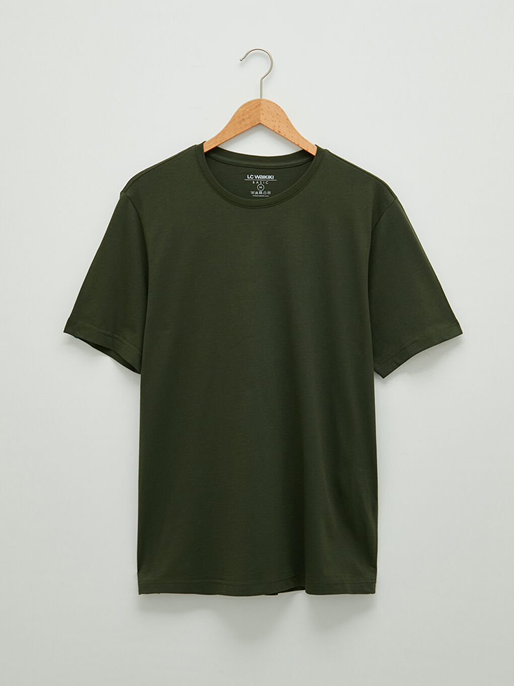 Yeşil Bisiklet Yaka Kısa Kollu Basic Erkek Tişört-6