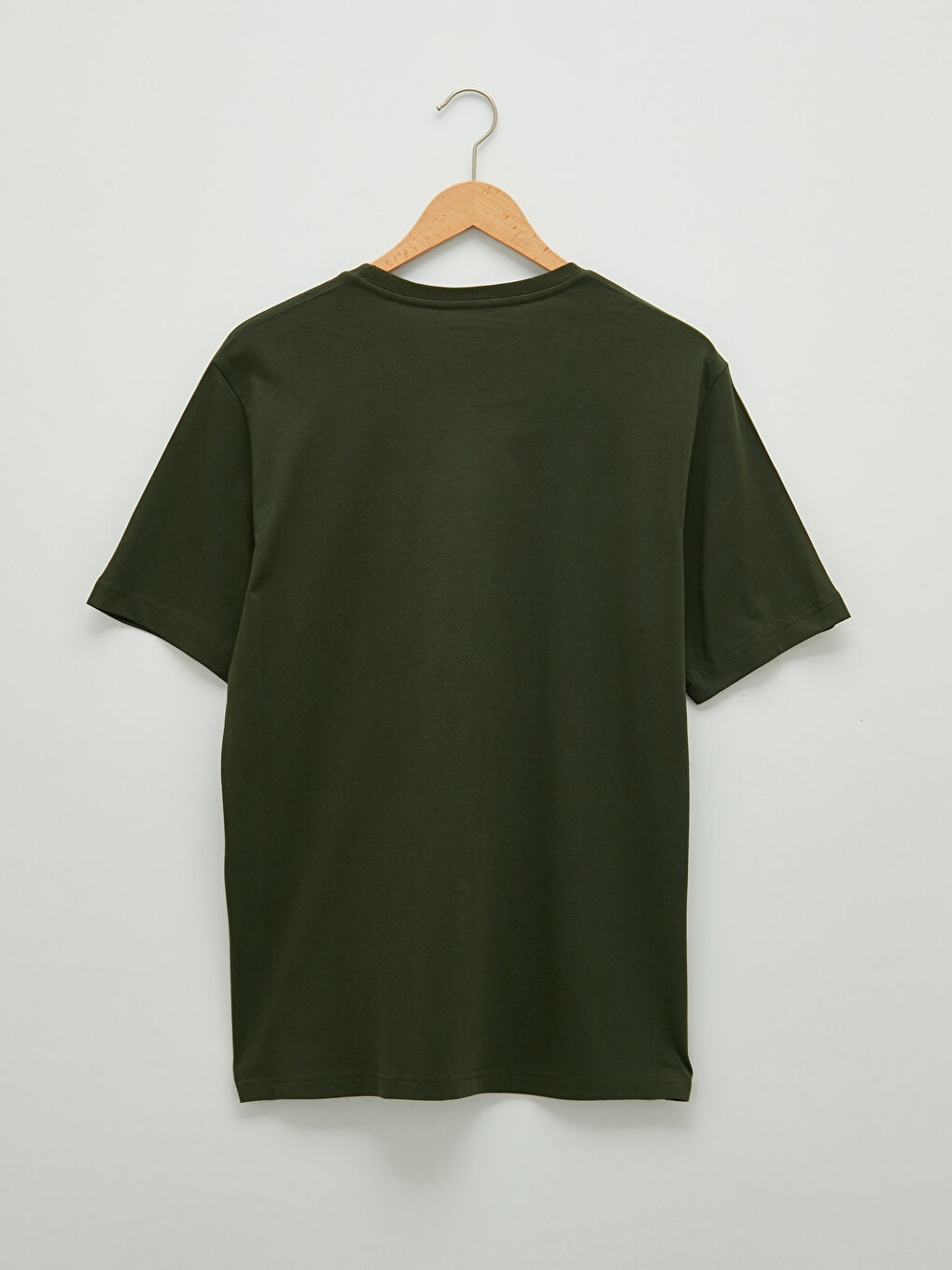 Yeşil Bisiklet Yaka Kısa Kollu Basic Erkek Tişört-7