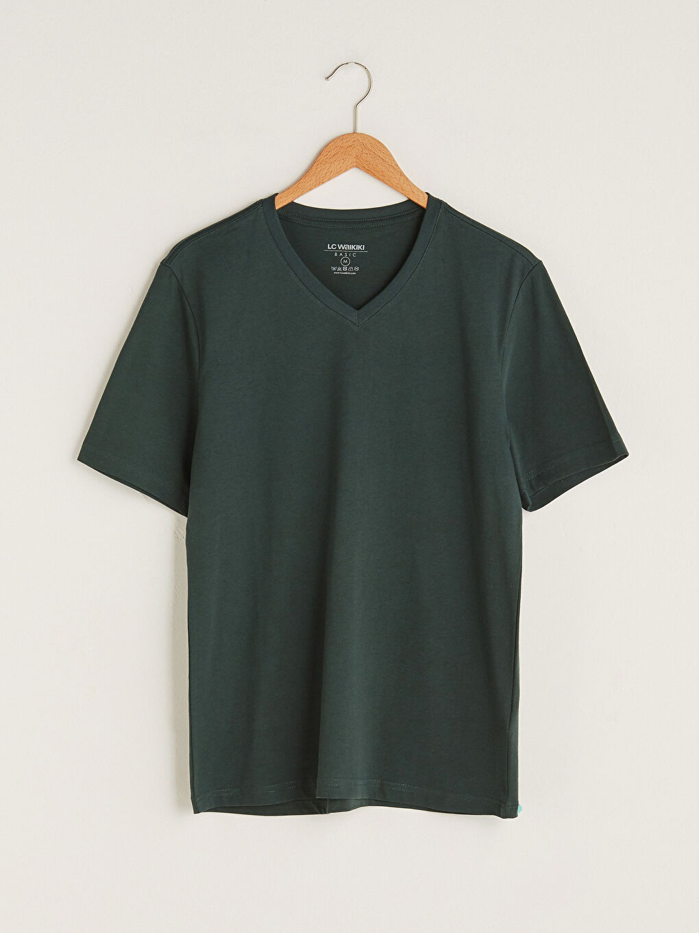 V Neck Short Sleeve Basic Cotton Men's T-shirt