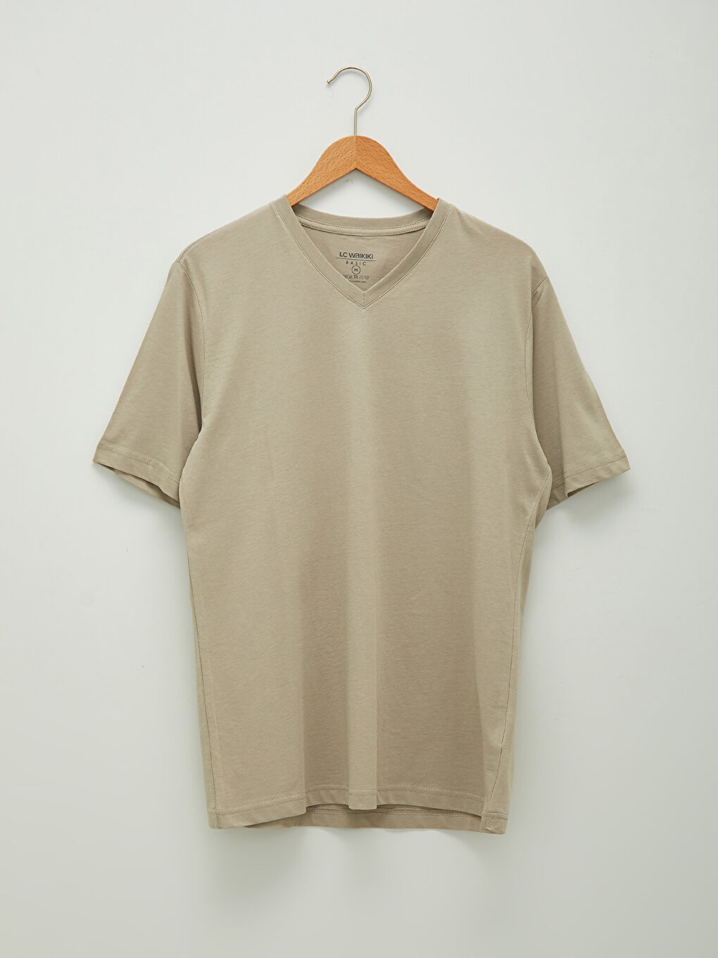 V Neck Short Sleeve Basic Cotton Men's T-shirt-5